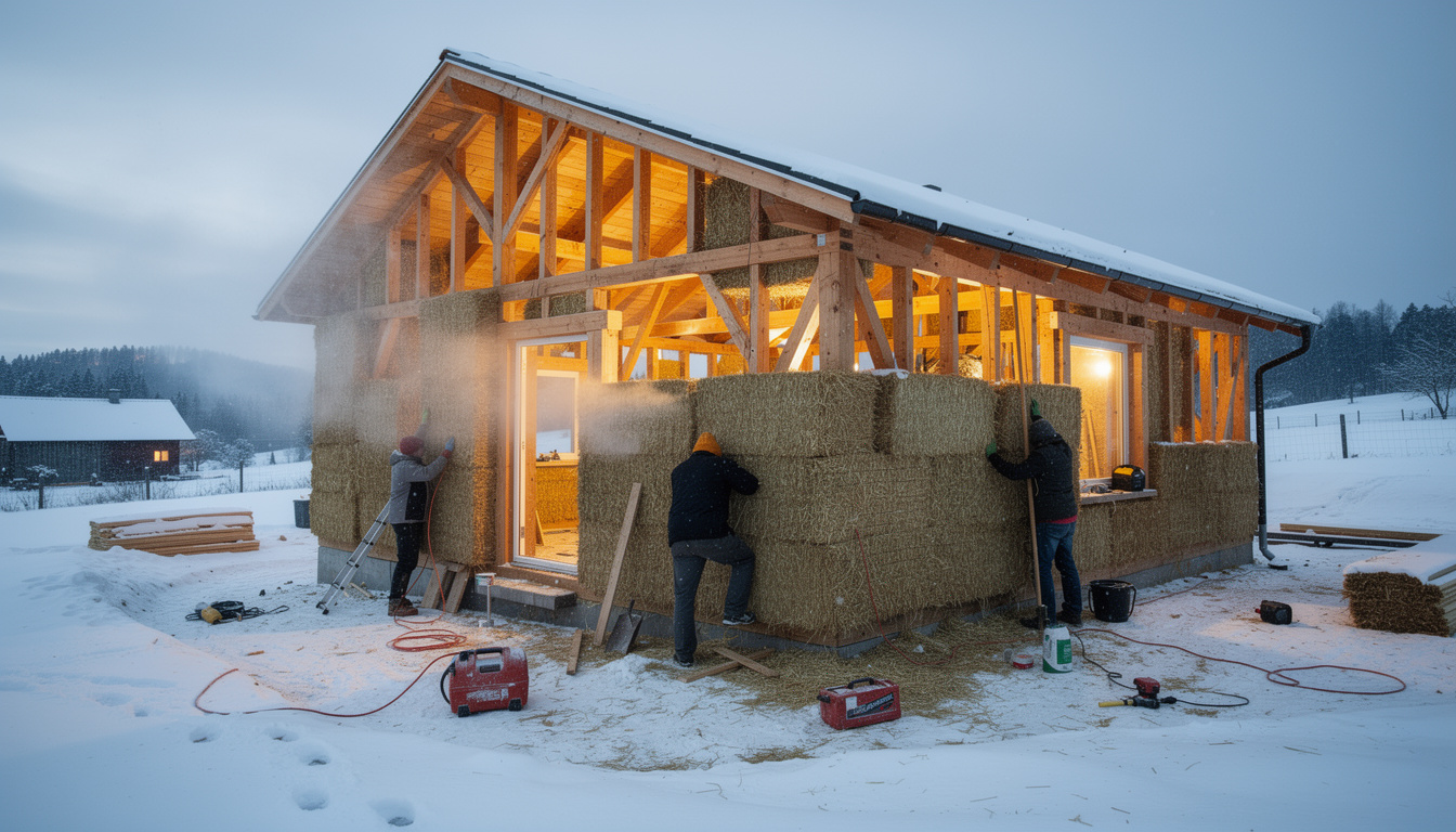 découvrez mon expérience d'isolation de maison avec de la paille et comment cela a impacté ma facture de chauffage en plein hiver.