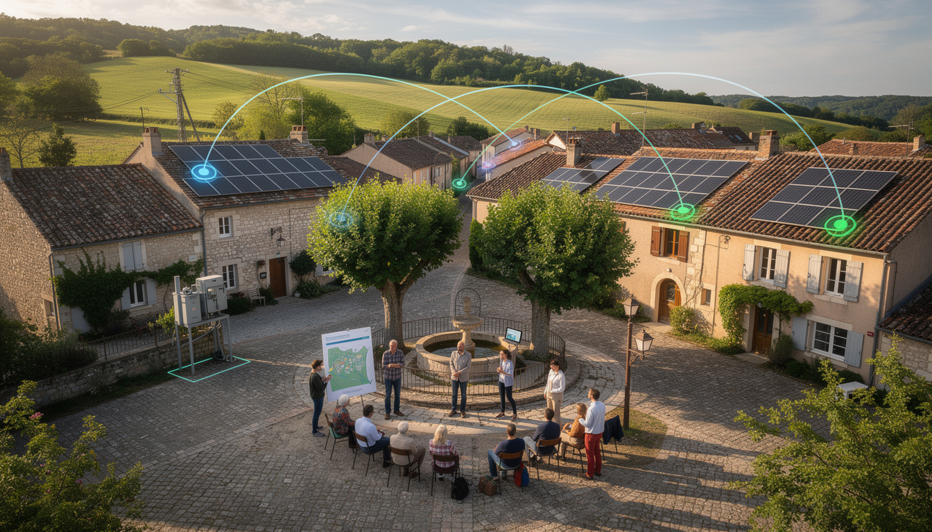 découvrez comment une communauté d'énergie permet à un village entier de produire, consommer et partager localement son électricité, favorisant autonomie et transition énergétique.